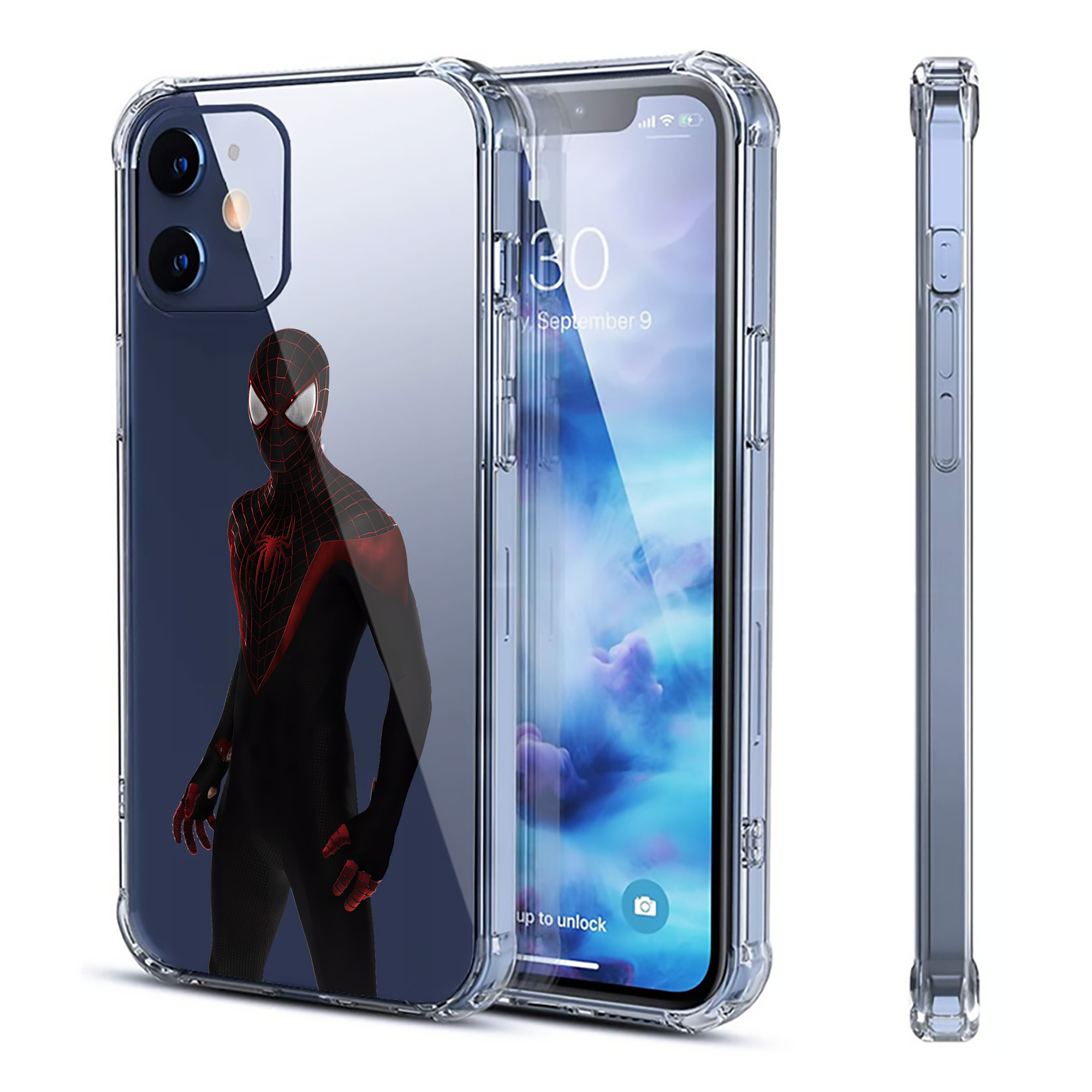 （画像用） Spider Man スパイダーマン 【iPhone 12シリーズ対応】透明スマホケース（クリアソフトケース）